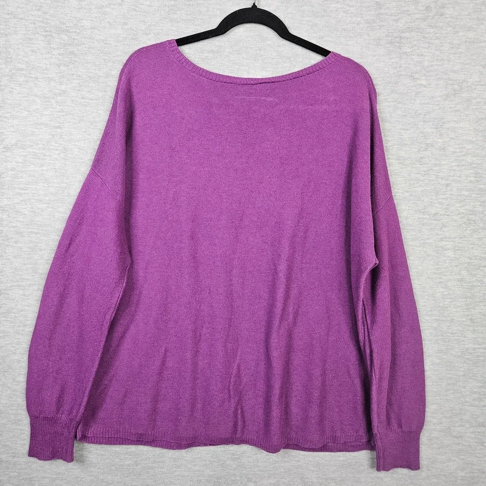 Eileen Fisher Women's Purple Pullover Light Weight Sweater Size L